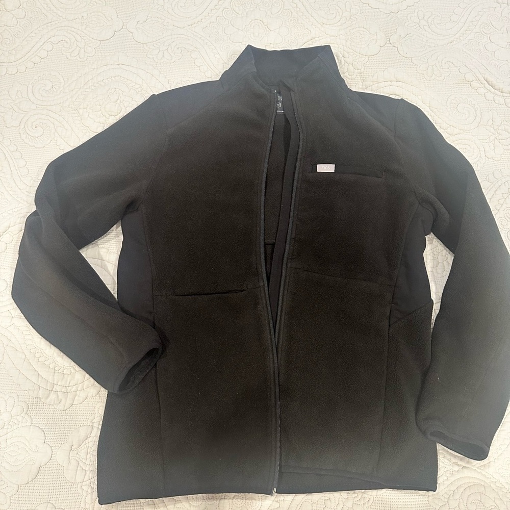 Black Fleece Zip-Up Jacket